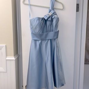 Allure Bridals one strap light blue pale pastel blue Diesel bridesmaid dress